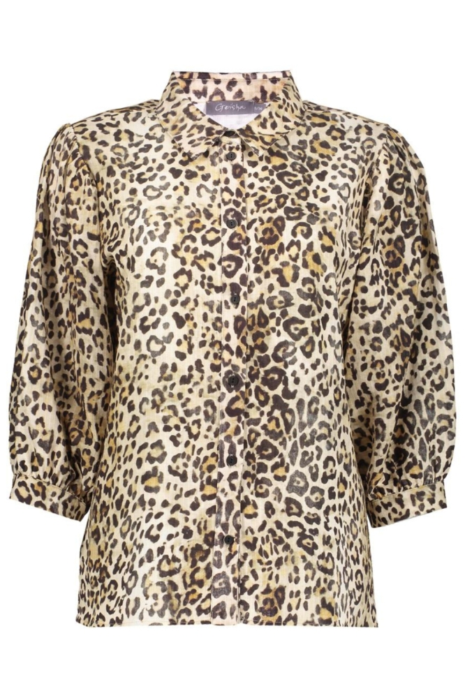 BLOUSE MET ALLOVER PRINT 53486 20 000720 SAND/BLACK